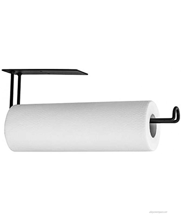 PRETIGO Paper Towel Holder Under Cabinet 304 Stainless Steel Large Rolls Kitchen Paper Towel Rack Under Cabinet Wall Mount Both Available in Adhesive and Screws Black