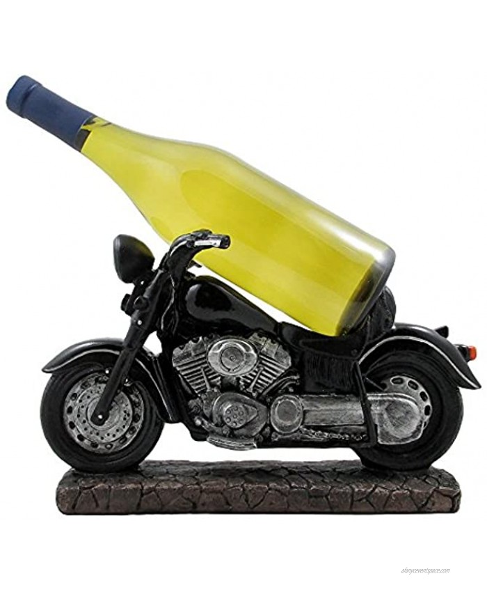 Classic Motorcycle Wine Bottle Holder Statue for Vintage Bike & Chopper Model Sculptures As Bar or Kitchen Decor Tabletop Wine Stands & Racks and Decorative Gifts for Bikers