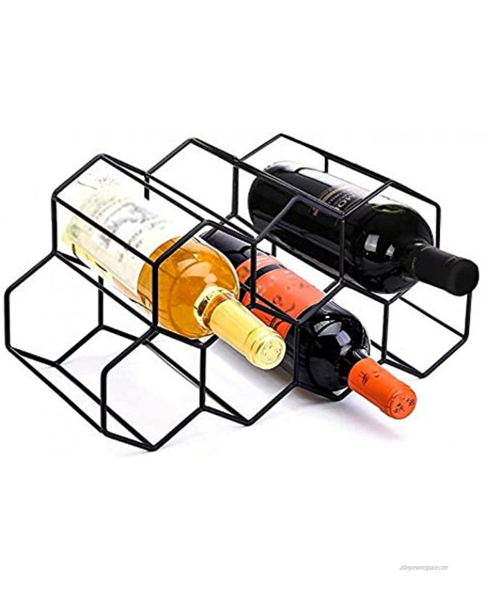 Metal Wine Rack 9 Bottle Tabletop Wine Holder for Wine Storage Wine Storage Holder Stand FreeStanding Water Wine Bottle Holder Organizer Display Shelf for Home Kitchen Bar Cabinets