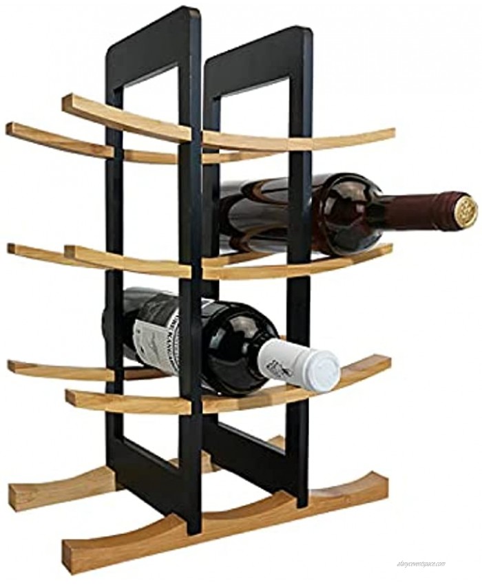 Tabletop Wine Rack HAIPUSEN 4 Tier Bamboo 12 Bottles Storage Holder Removable Assembly Countertop Wine Organizer