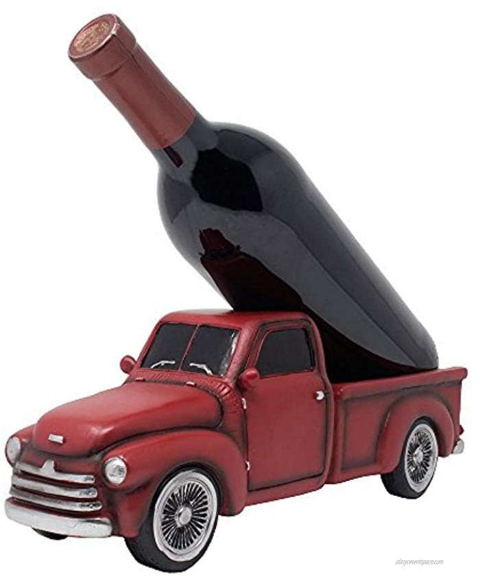 Vintage Pickup Truck Wine Bottle Holder Statue or Decorative Wine Rack in Antique Look for Old Fashioned Farm Country Kitchen Decor Sculptures and Rustic Bar Decorations or Classic Gifts for Farmers