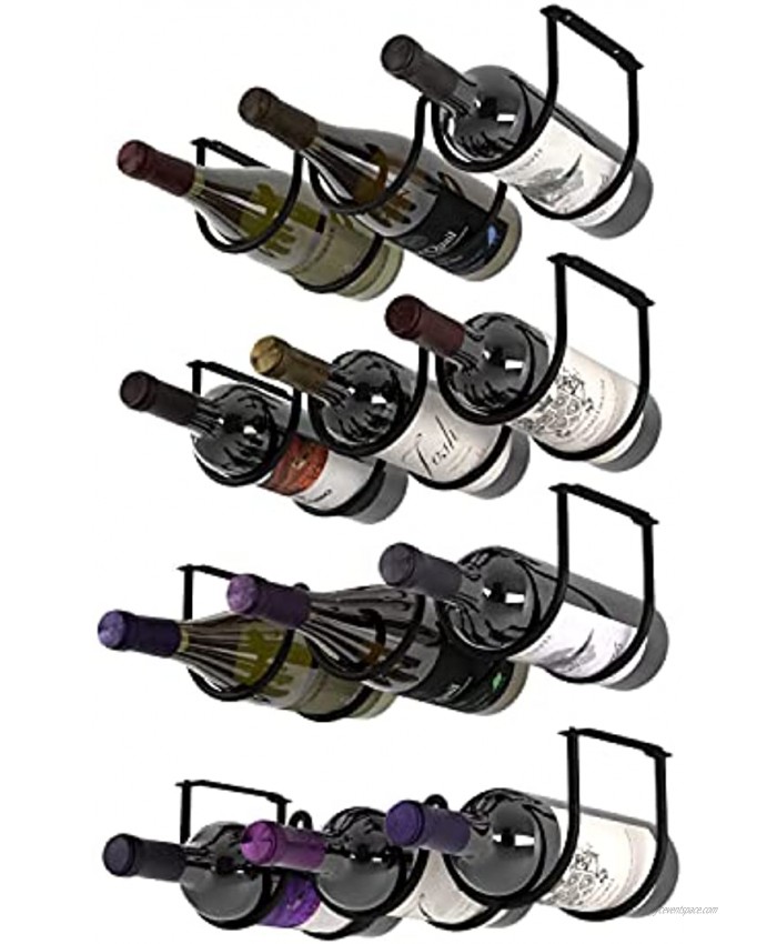 Wallniture Andora Under Cabinet Wine Rack Wine Bottle Holder Set of 4 Wrought Iron Black