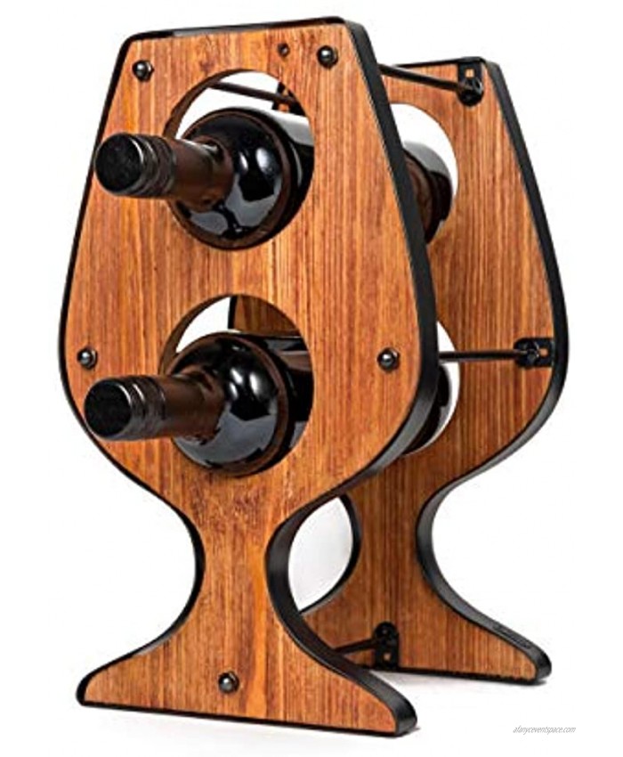 Wood Countertop Wine Rack Glass