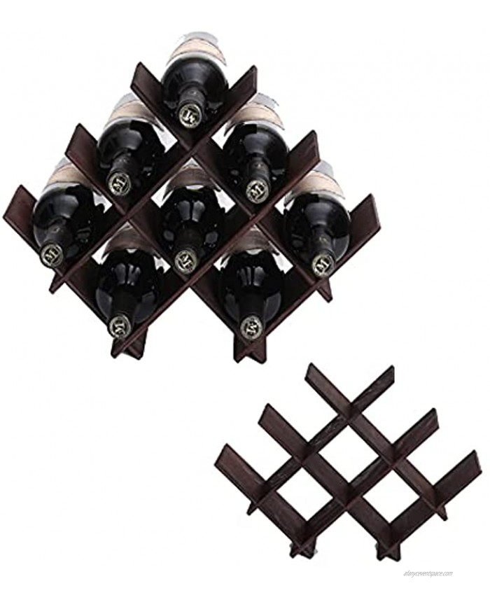 Fdjamy Wooden Eight-Bottle Butterfly Wine Rack Small countertop Wine Rack Minimal Assembly Stylish and Chic Appearance Coffee Color