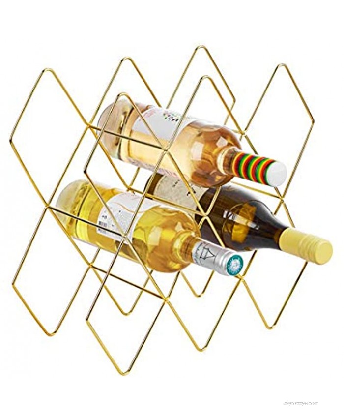 Fxin Gold Wine Rack,Wire Wine Rack,Gold Wine Rack Freestanding,Gold Wine Rack Shelf,Wine Rack Brass,Wine Racks Countertop,8 bottle Wine Holder,Wine Bottle Holder Gold,Perfect for Bar Wine Cellar Basem