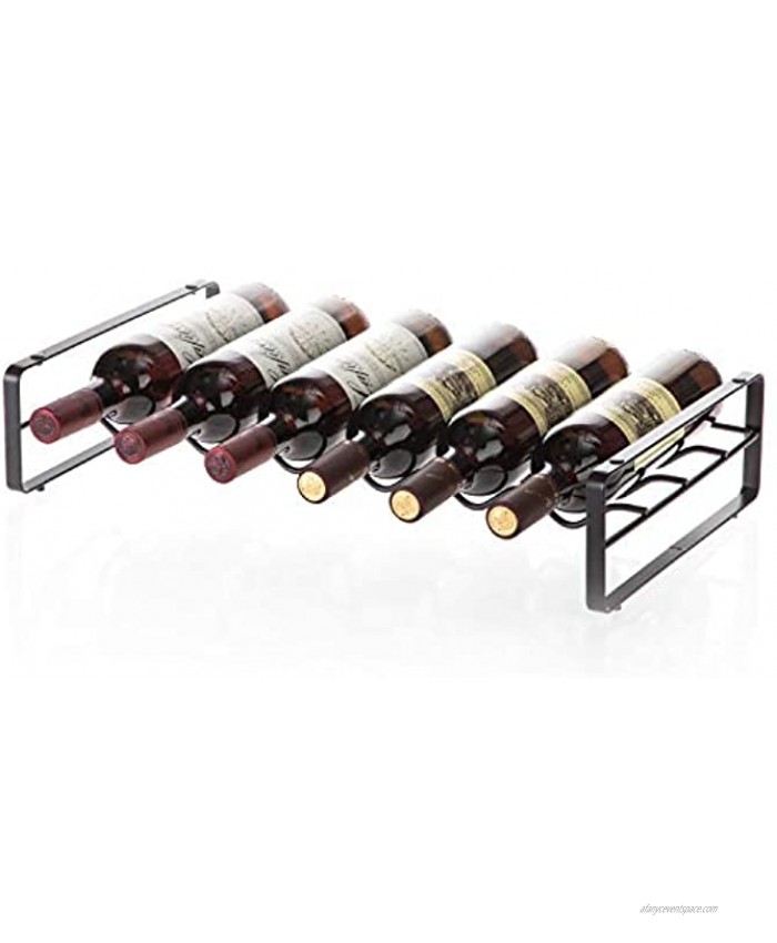 Home Zone Kitchen Tabletop Wine Storage Rack Stackable Modular Design Holds up to 6 Bottles Oil-Rubbed Bronze