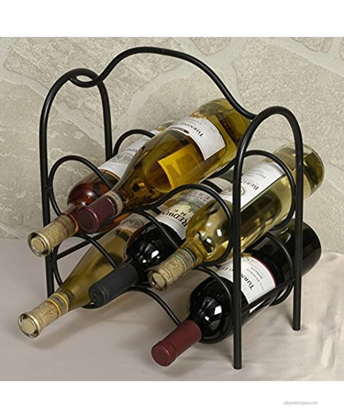 J&J Wire Wine Rack Holds Six Bottles