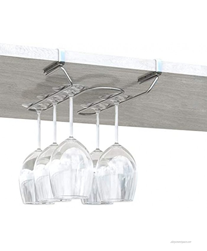 Tiilan Under Cabinet Stemware Rack Hanging Wine Glass Holder for Kitchen Bar Pub Stainless Steel 1 Pack