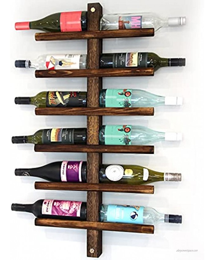 12 Bottle Wall Mounted Wine Rack Wine Rack Wall Solid Wood Store and Display Your Wine. The Perfect for Any Wine Lover Wine Rack Wall Mounted Rustic Wood Natural Modern Stylish Kitchen Decor