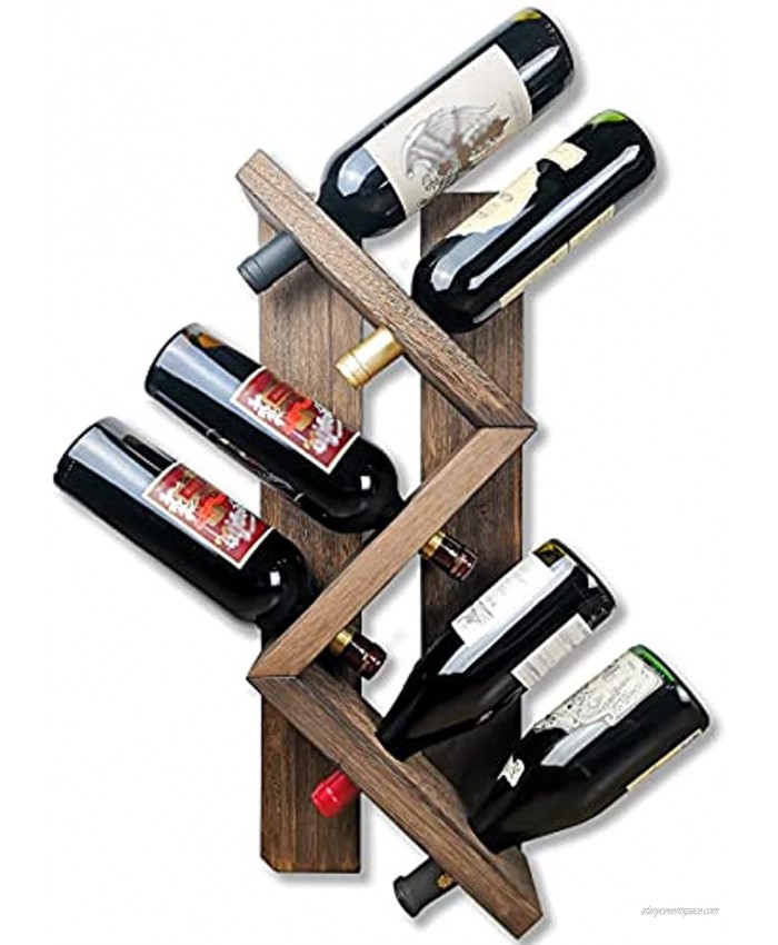 CRAKTH Wine Rack Wall Mounted Wooden Rustic Wine Bottle Holder Wine Storage Shelf Wine Decor for Wall