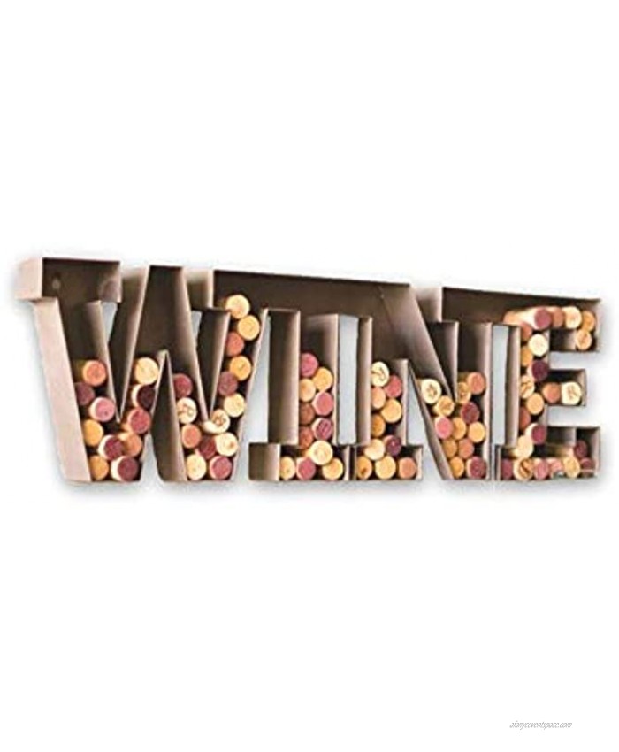 Kalalou Metal Letter Wine Cork Holder Wall Decor For the Wine Cork Collector 25x7x2 inches