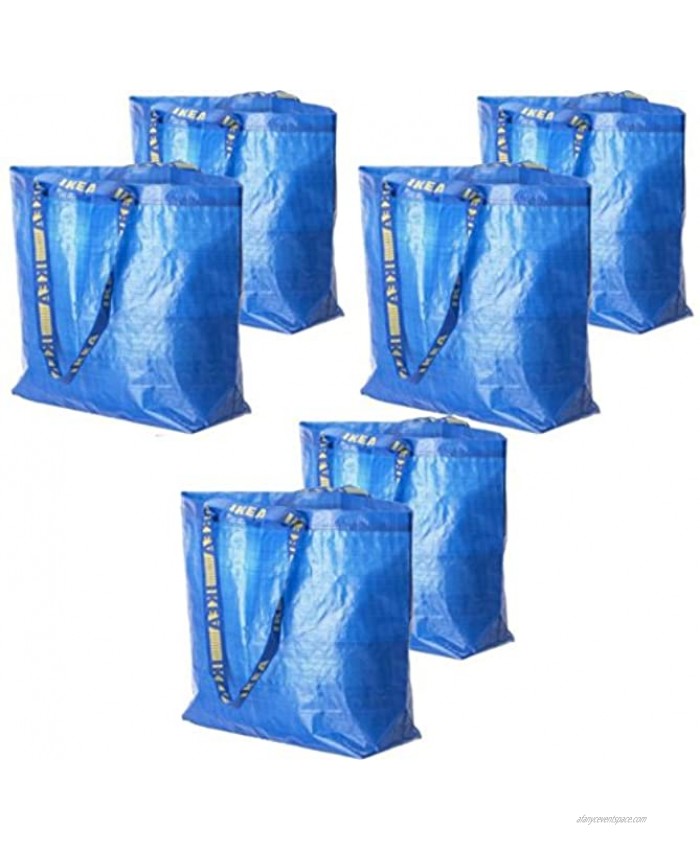 6 Ikea Frakta Shopping Bags 10 Gal Blue Tote Multi Purpose Durable Material