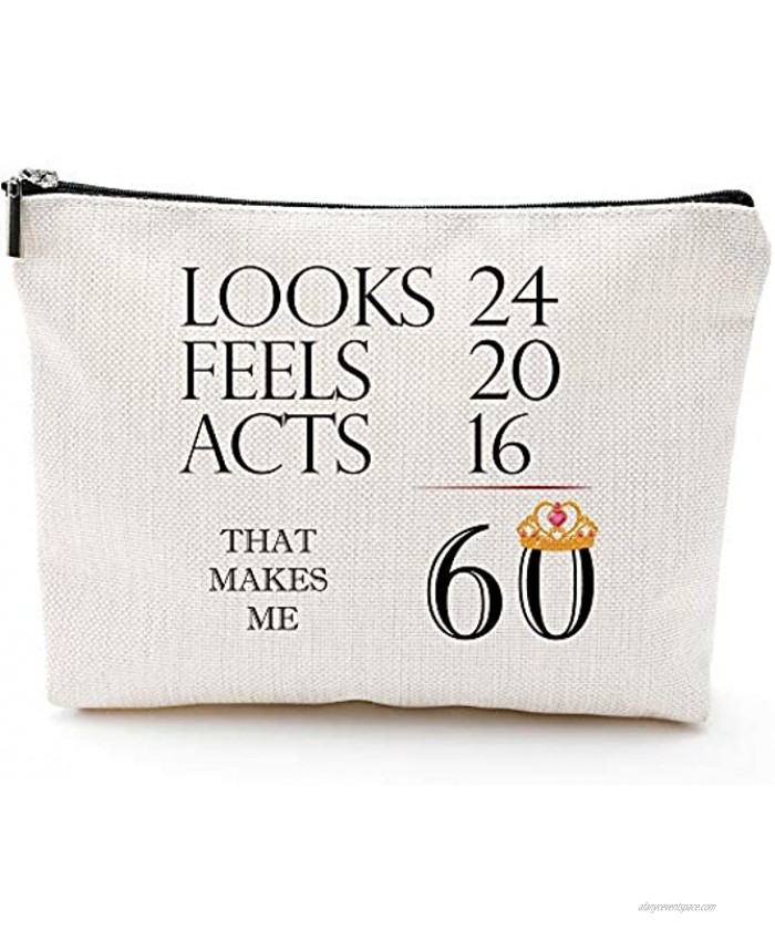 60th Birthday Gifts for Women-That Makes Me 60-1959 Birthday Gifts for Women 60 Years Old Birthday Gifts Makeup Bag for Mom Wife Friend Sister Her Colleague Coworker