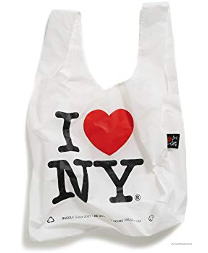 BAGGU Standard Reusable Shopping Bag Ripstop Nylon Grocery Tote or Lunch Bag I Love NY