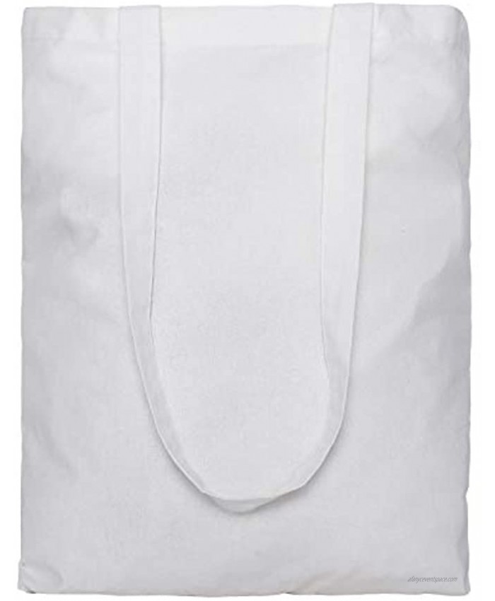 Greenmile 6 Pack White Canvas Tote Bags | Large Cotton Reusable Shopping Bags | Hold 35 lbs | Heavy Duty Washable Eco Friendly Biodegradable Multipurpose Grocery Bag | Pack of 6 White