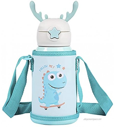 Cute Kids Water Bottle 17 Oz 316 Stainless Steel Vacuum Insulated Thermos With Straw C
