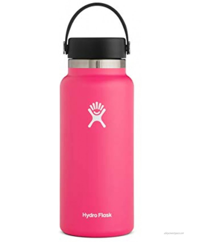 Hydro Flask Water Bottle Stainless Steel & Vacuum Insulated Wide Mouth 2.0 with Leak Proof Flex Cap 32 oz Watermelon