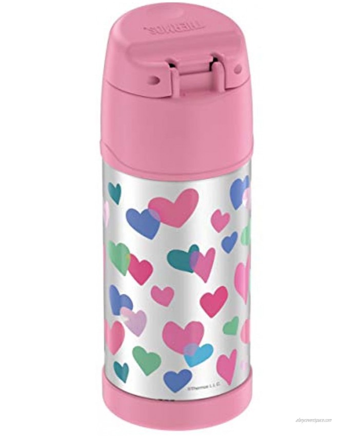 THERMOS FUNTAINER F4101 Stainless Steel Kids Bottle 12 Ounce Hearts