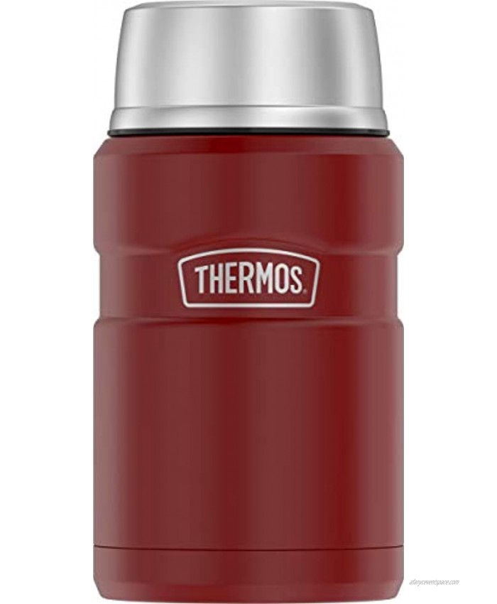 THERMOS Stainless King Vacuum-Insulated Food Jar  24 Ounce Matte Red