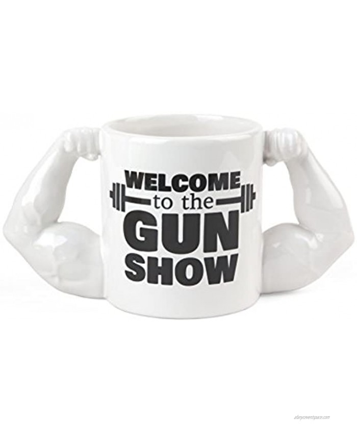 BigMouth Inc. Original Gun Show Coffee Mug Ceramic Mug Coffee Mug Gym Coffee Mug Funny Novelty Gift 24 oz.
