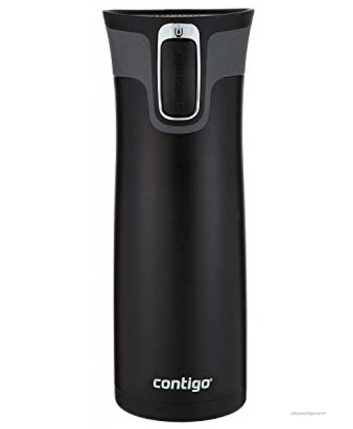 Contigo Autoseal West Loop 2.0 Vacuum Insulated Stainless Steel Thermal Coffee Travel Mug Keeps Drinks Hot or Cold for Hours Autoseal Prevents Spills,Leaks BPA-Free 24-Ounce Black Matte
