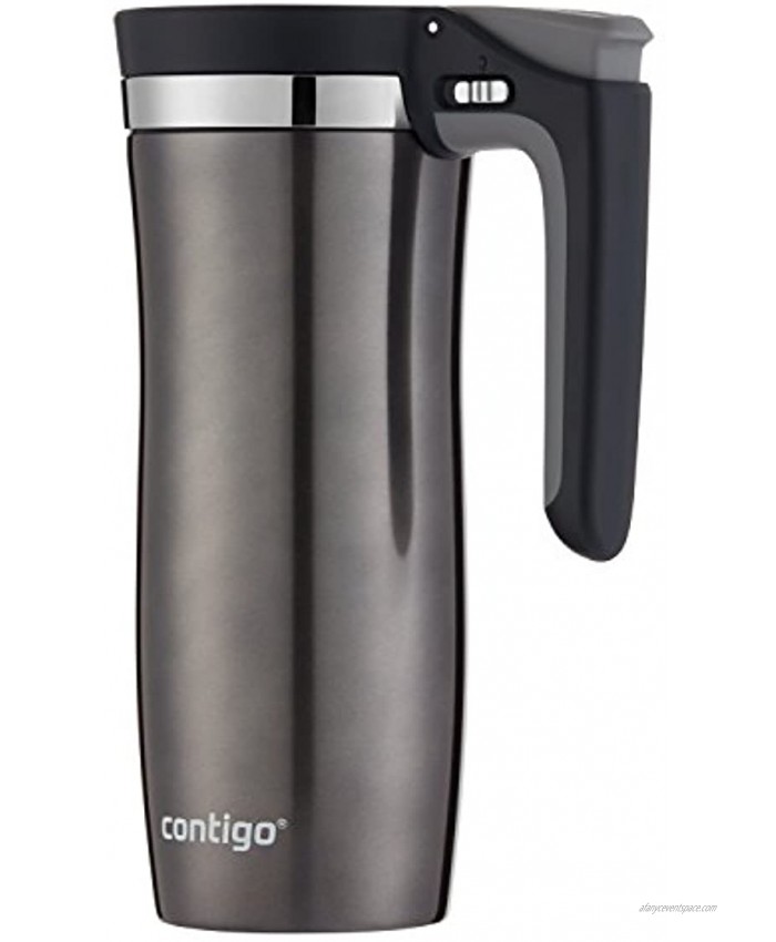 Contigo Handled AUTOSEAL Vacuum-Insulated Stainless Steel Travel Mug with Easy-Clean Lid 16 oz. Gunmetal
