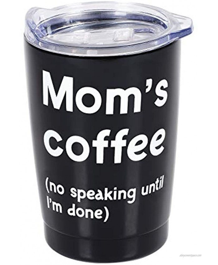Enesco Our Name is Mud PARENTheses Mom's Coffee Stainless Steel Tumbler 12 Ounce Black