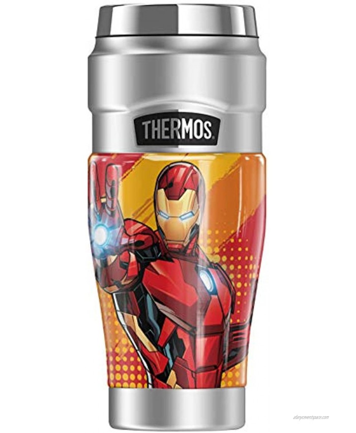 MARVEL Iron Man Invincible THERMOS STAINLESS KING Stainless Steel Travel Tumbler Vacuum insulated & Double Wall 16oz