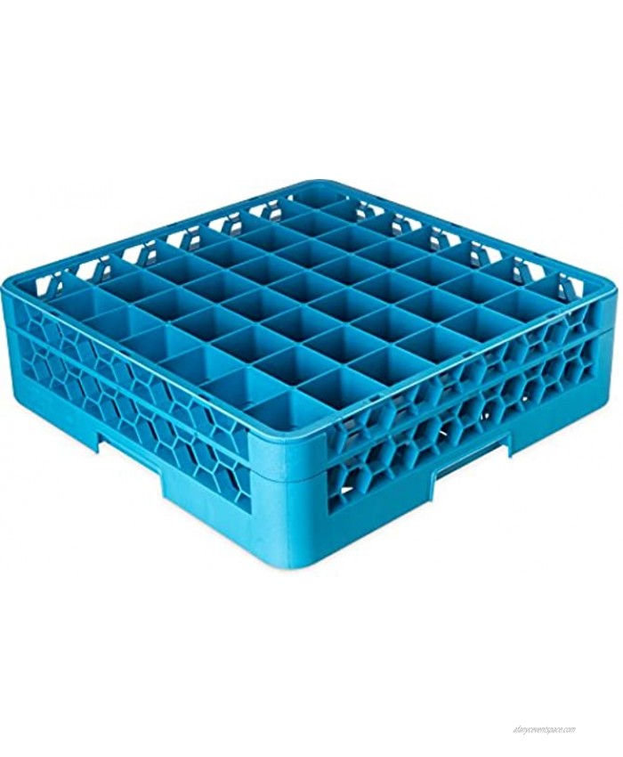 Carlisle RG49-114 OptiClean 49 Compartment Glass Rack with 1 Extender 2-3 8 Compartments Blue Pack of 4