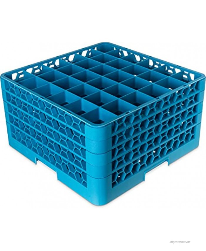 Carlisle RG9-314 OptiClean 9-Compartment Glass Rack w  3 Extenders 20.88 Length 20.88 Width 8.72 Height Blue Pack of 2