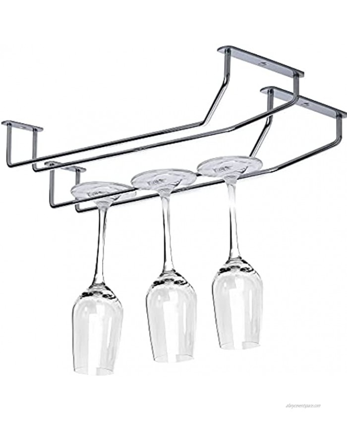 Pensino Wine Glass Holder Stemware Wine Glass Rack Under Cabinet Stainless Steel Various Specifications Wine Glass Holder for Cabinet Kitchen Bar 14 Inches Set of 2