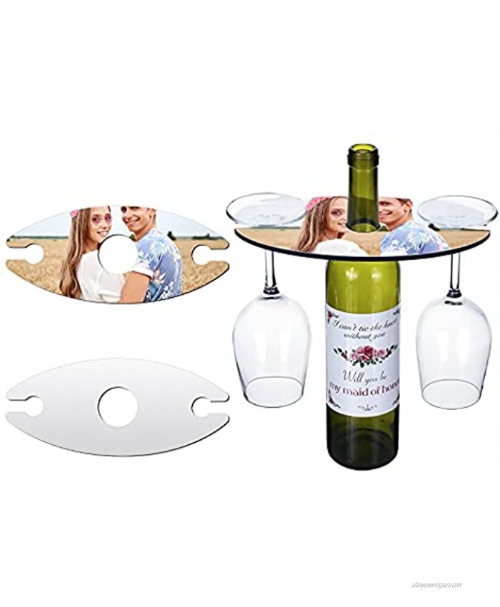 Wine Glass Holder Sublimation Blank Glass Holder Under Cabinet Stemware Wine Glass Holder Glasses Storage Holder DIY Picture Sublimation MDF Blanks for Couple Lovers Friends 1