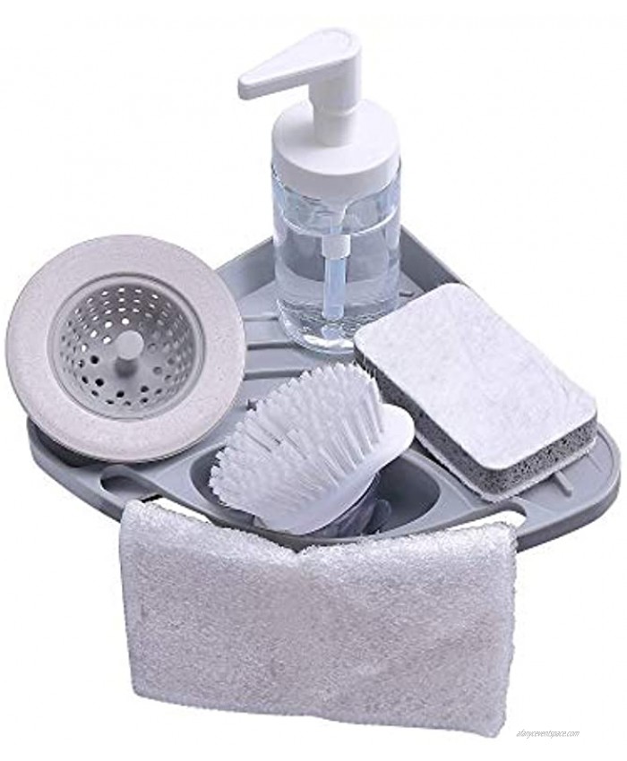 Kitchen sink caddy sponge holder scratcher holder cleaning brush holder sink organizerGrey