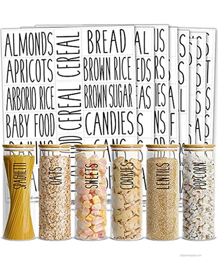 Talented Kitchen 136 All Caps Pantry Labels – 136 Kitchen Pantry Names – Food Label Sticker Water Resistant Pantry Labels for Containers Jar Labels Pantry Organization and Storage. Rae Dunn Inspired