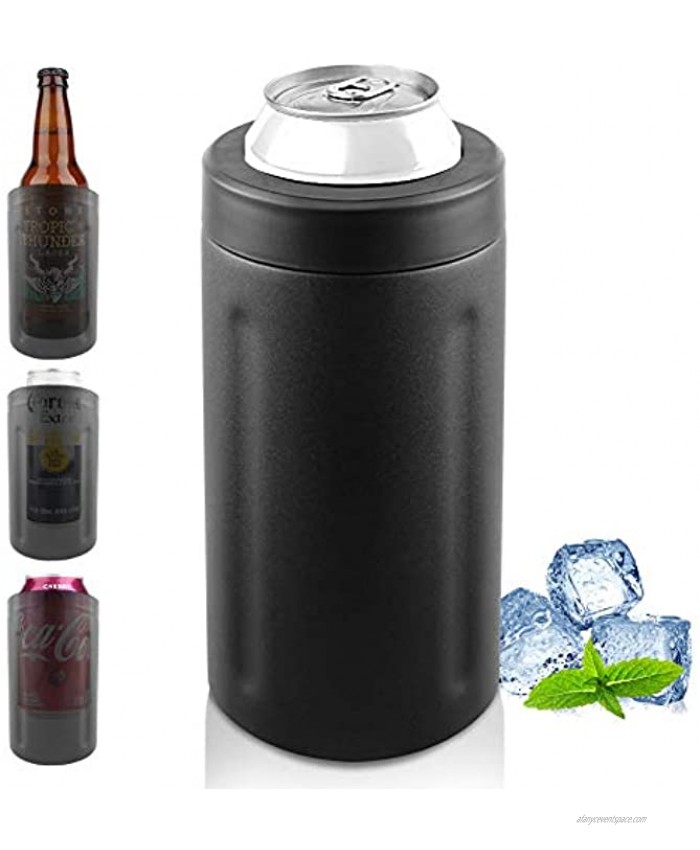 Aokpsrt Insulated 12oz Can Cooler 4 in 1 Slim Beer Can Cooler Double-walled Stainless Steel Beer Holder Suitable for Slim & Short Cans,Beer Bottles & As Drink Cup