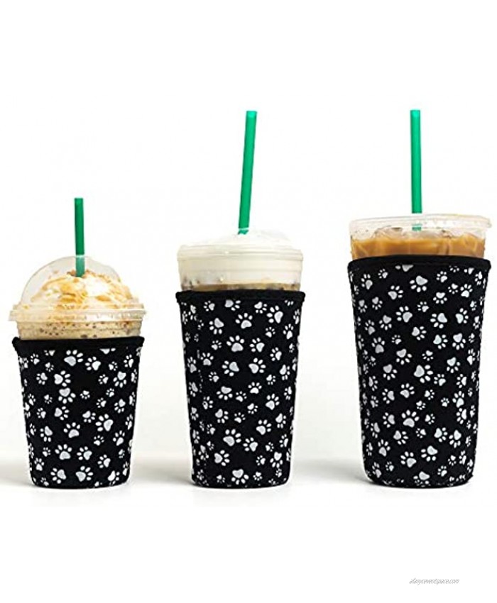 Baxendale Iced Coffee Sleeve for Cold Drink Cups 3 Pack Neoprene Iced Coffee Sleeve Cup Sleeves for Cold Drinks Reusable Compatible with Starbucks Dunkin