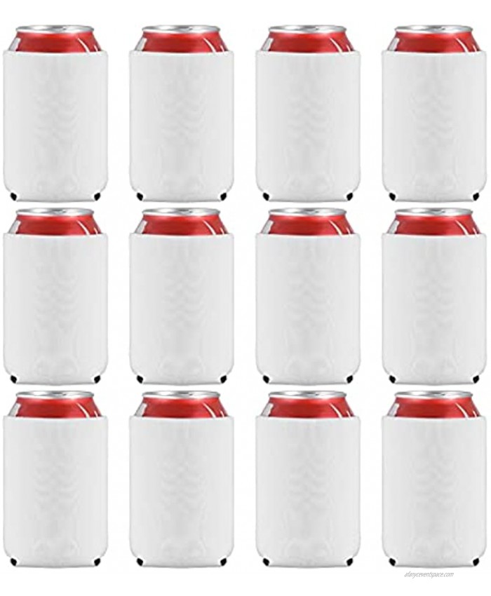 Beer Can Cooler Sleeves Blank Neoprene Beer Can Sleeves Beer Can Coolers Covers for 12oz Cans Bottles,Personalized Sublimation Sleeves for Weddings Bachelorette Parties HTV Projects 12 Pack