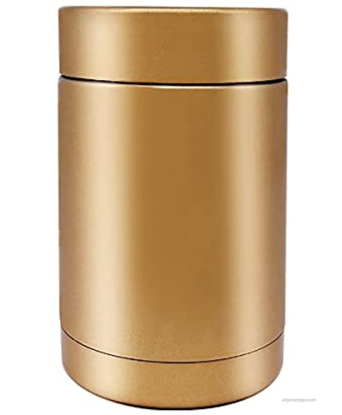 H&F Insulated Can Cooler Double-Walled Stainless Steel Insulator for 12 Oz Beer Bottles Thermocoolers for WomenMen Gold