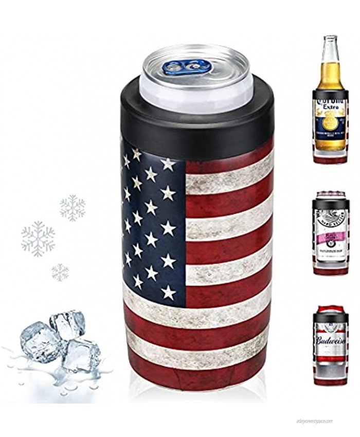 Maxso Slim Can Cooler 4-IN-1 Double Walled Stainless Steel Insulated Beer Can Holder Works With All 12 Oz Cans,Bottles & As A Pint Cups
