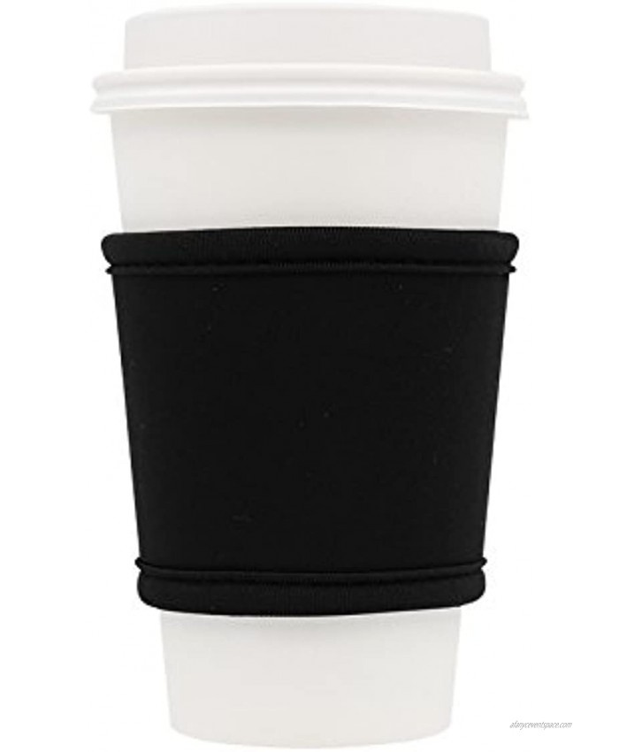 MOXIE Coffee Cup Sleeves – Premium Neoprene Insulated Reusable Coffee & Tea Cup Sleeves – Best for 12oz-24oz Cups at Starbucks McDonalds Peets Caribou Coffee 1 Pack Black