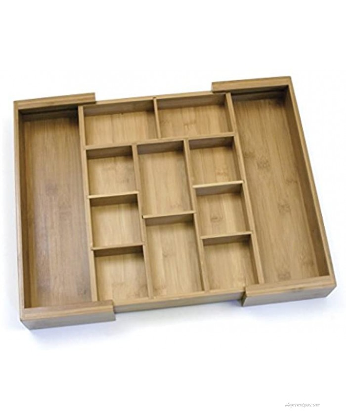 Lipper International 8882 Bamboo Wood Expandable to 18-3 4 Flatware Drawer Organizer with Removable Dividers