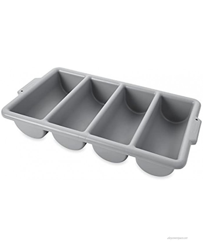 Rubbermaid Commercial Products 4-Compartment Cutlery Bin Gray Supplies for Restaurant Kitchen Use