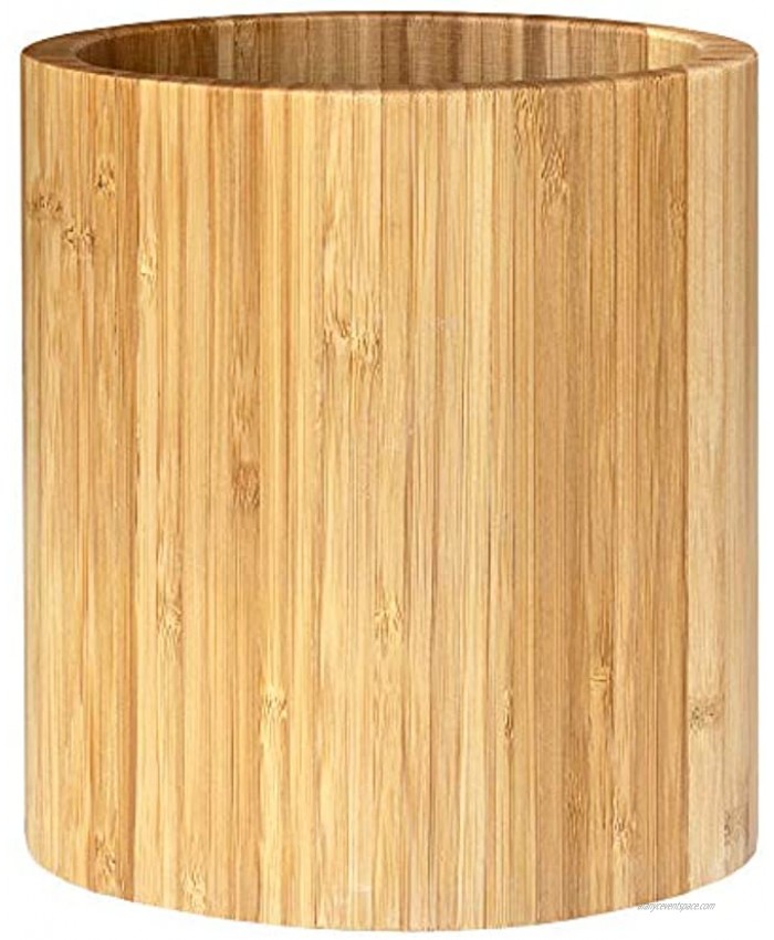 Totally Bamboo Oval Shaped Bamboo Kitchen Utensil Holder 6 x 4 x 7