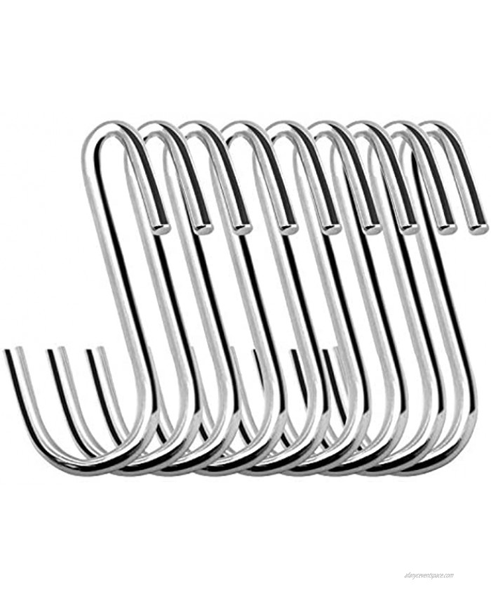 24 Pack ESFUN 3 inch Heavy Duty S Hooks Pan Pot Holder Rack Hooks Hanging Hangers S Shaped Hooks for Kitchenware Pots Utensils Clothes Bags Towels Plants