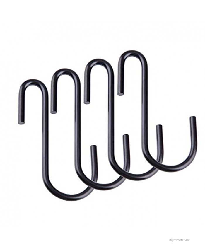 Demaxiya S Hooks 20 Pack Black Carbon Steel S Shaped Hooks for Kitchen Bathroom Heavy Duty Hanging Hangers Hooks for Hanging Pots Pans Plants Towels and More