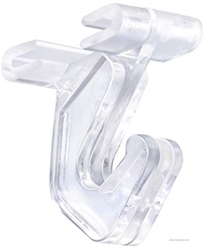 Pack of 100 Crystal Clear Hinged Polycarbonate Ceiling Hooks for Drop-Ceiling T-Bars Holds up to 15 lbs. 1W x 1 ½H