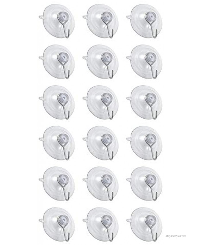 Suction Cups Wall Shower Hooks Hangers with Metal Hook Removable Clear Suction Cups for Wall Door Glass Window in Kitchen Bathroom 1 3 4 Inch 18 Set
