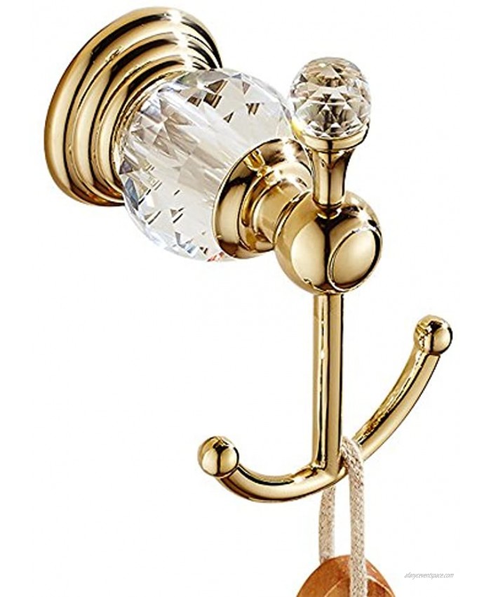 WINCASE Crystal Towel Hook Gold Robe Hooks Bathroom Hand Towel Wall Hanger for Clothes Closet Wall Mounted Kitchen