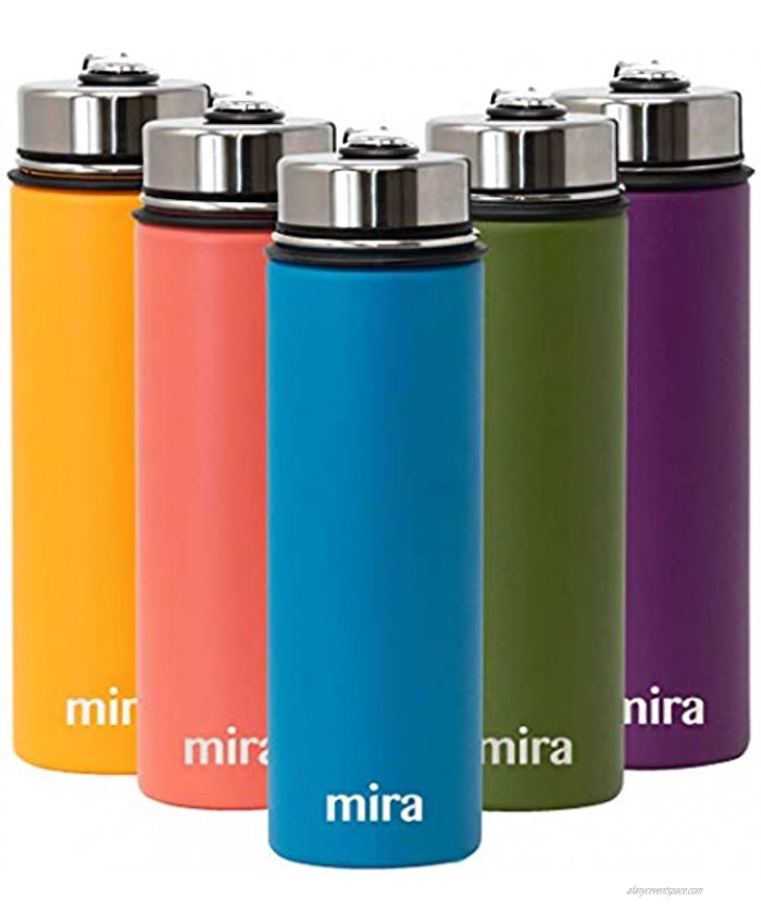 MIRA 22 Oz Stainless Steel Vacuum Insulated Wide Mouth Water Bottle Thermos Keeps Cold for 24 hours Hot for 12 hours Double Wall Hydro Travel Flask Hawaiian Blue