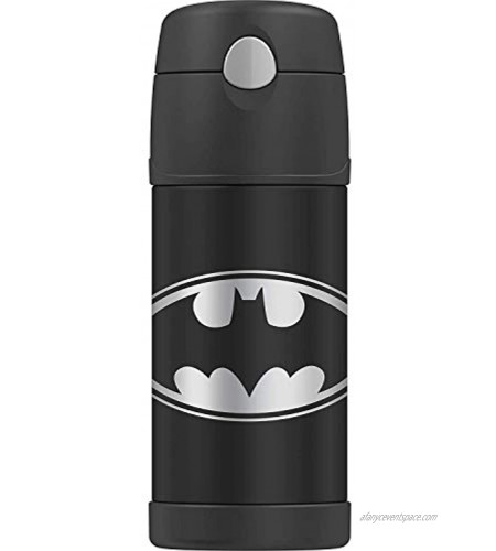 THERMOS BRAND FUNTAINER Vacuum Insulated Straw Bottle 12-Ounce Batman Black